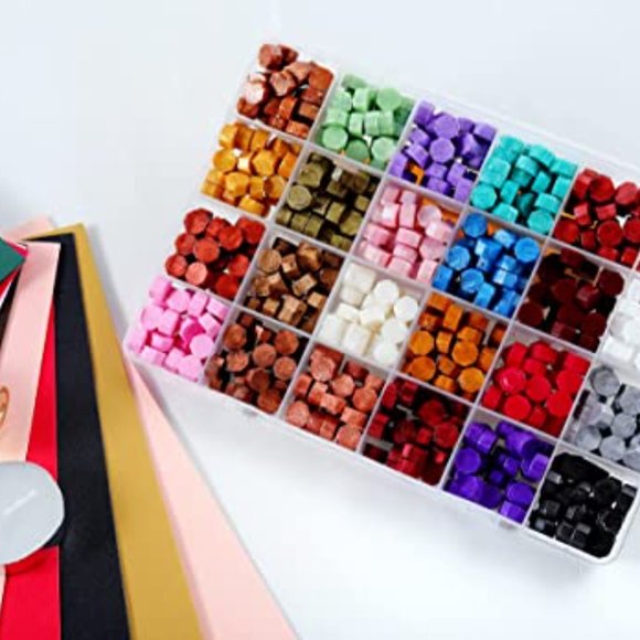 Marbolox Wax Seal Kit with 5 Seal Designs, 24 Colors(620 Pcs) Wax Seal S… - Picture 6 of 7